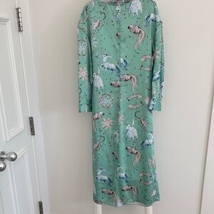 Zara Green Dress with Animal Print